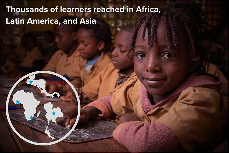 Graphic: FLIP reaches thousands of learners in Africa, Latin America, and Asia