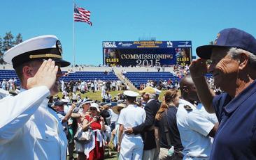 Andrew Blank at his commissioning at the US Naval Academy